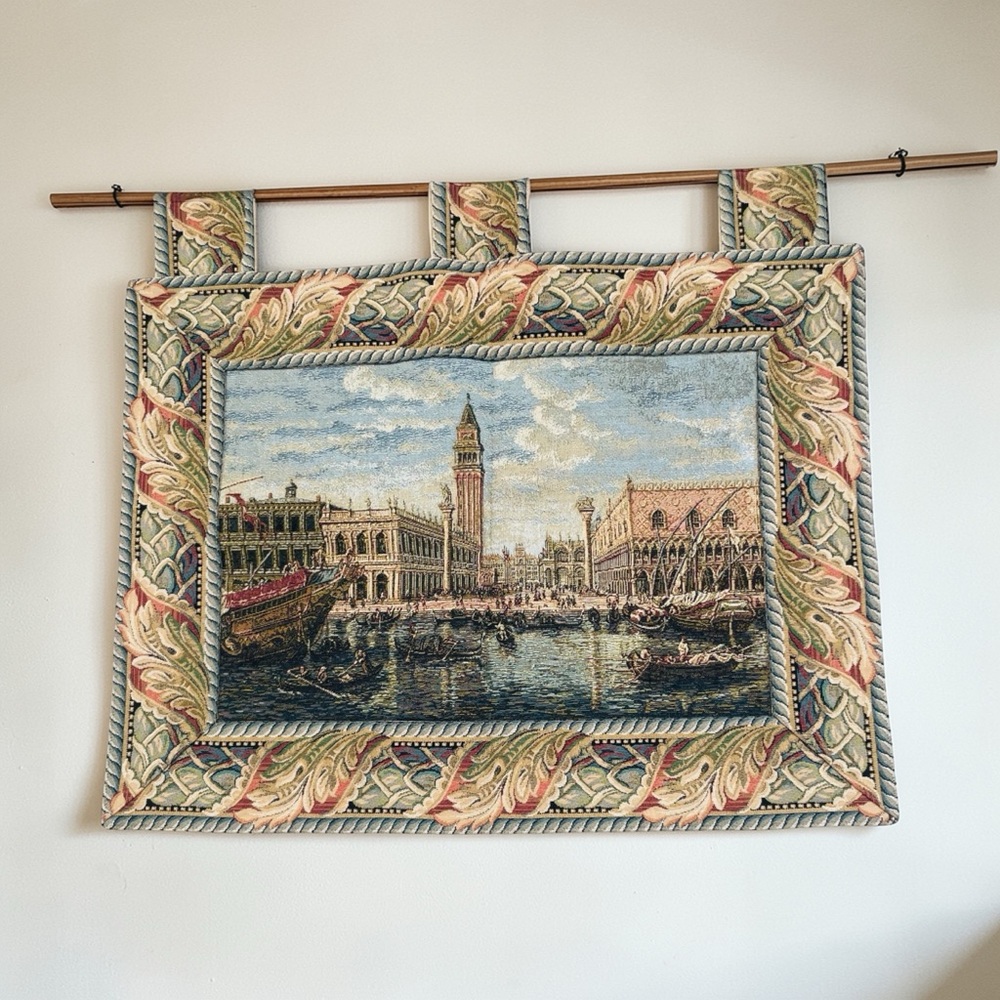 Venice Tapestry Wall Hanging Piazza San Marco  Gondolas